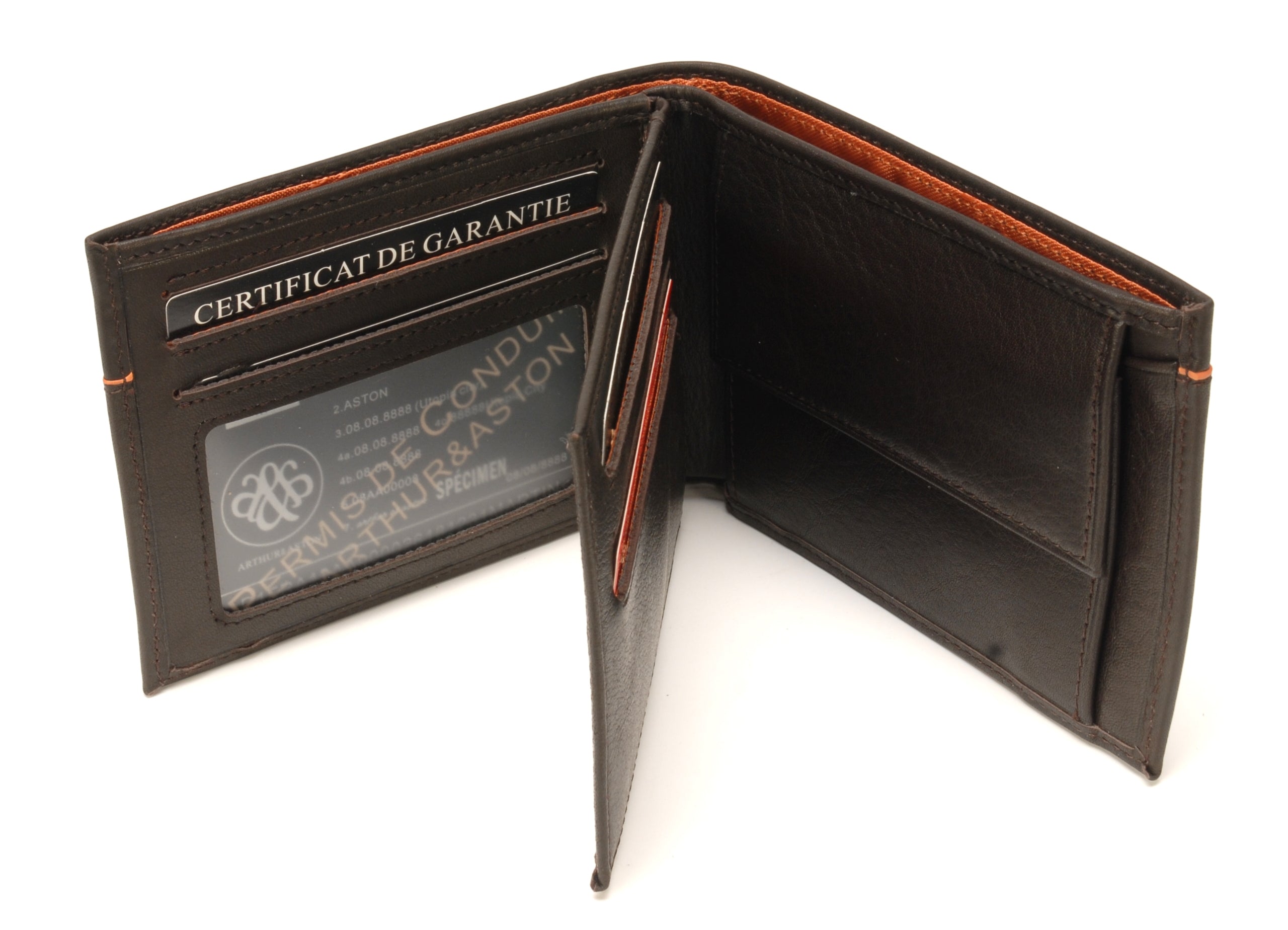 Portefeuille italien Hugo en cuir plongé