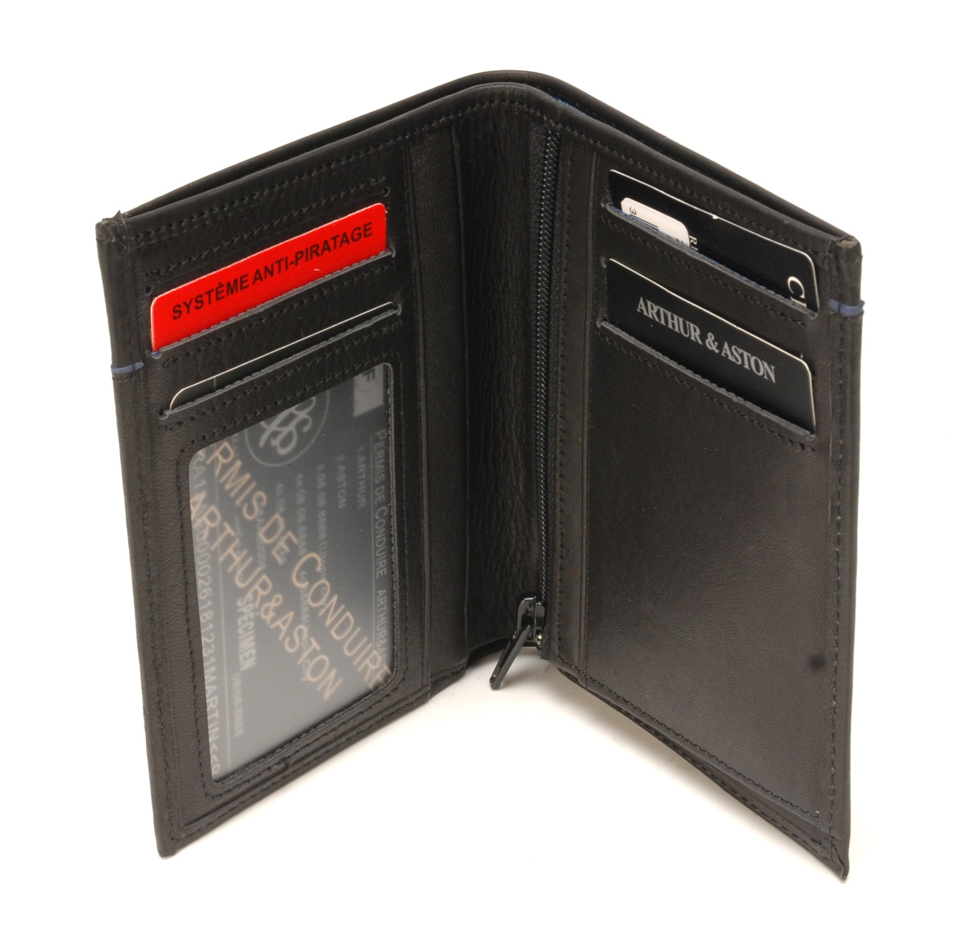 Portefeuille Hugo en cuir plongé