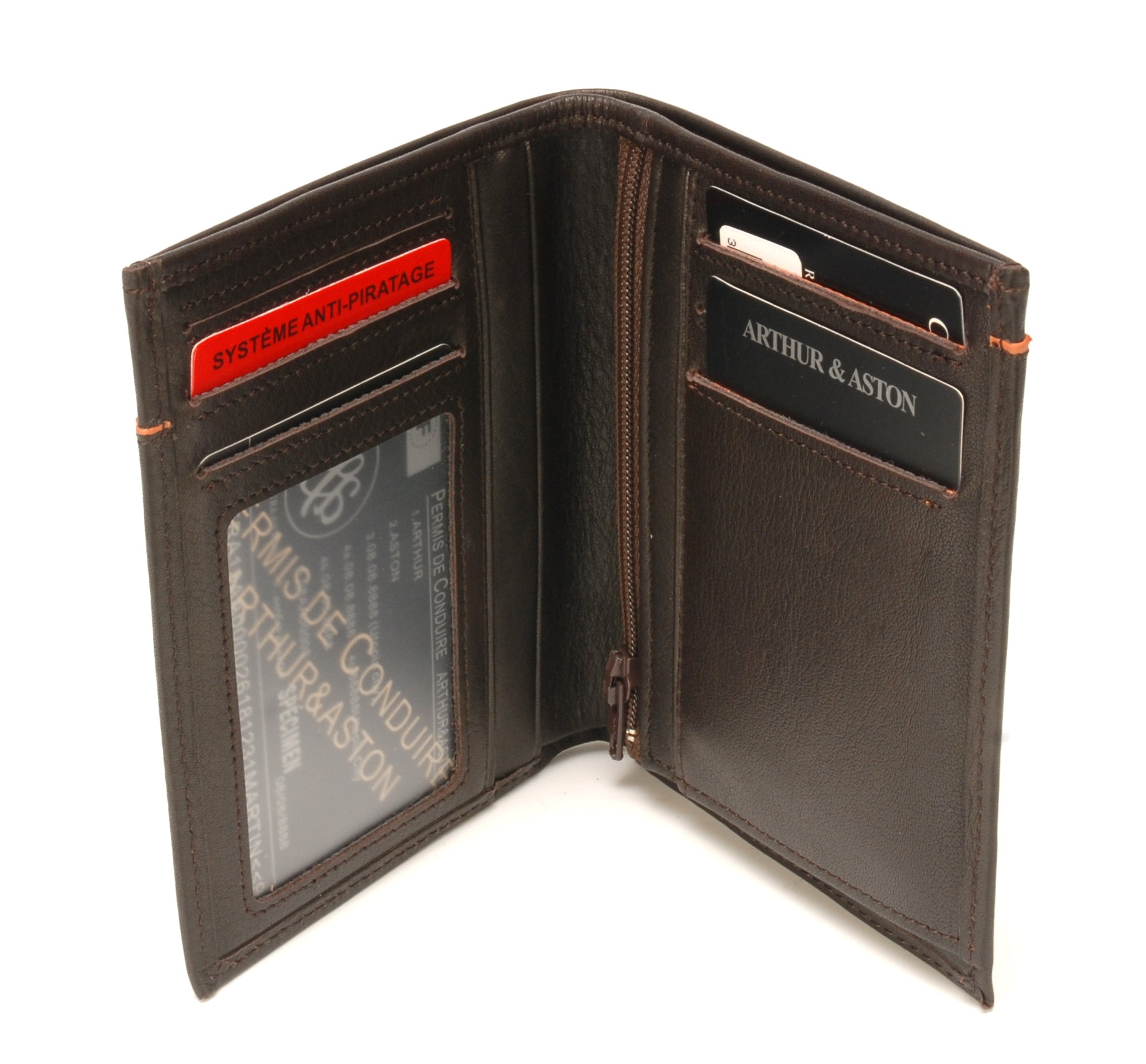 Portefeuille Hugo en cuir plongé