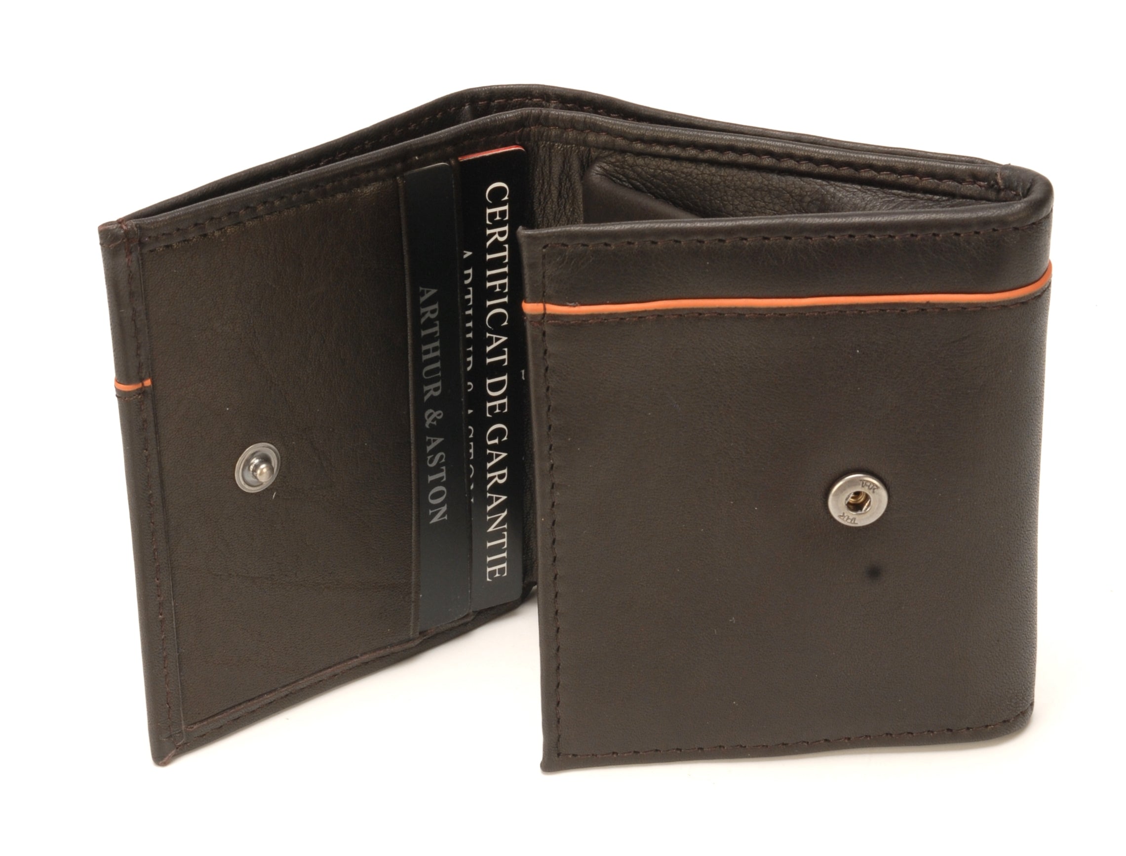 Porte-cartes et monnaie italien Hugo en cuir plongé