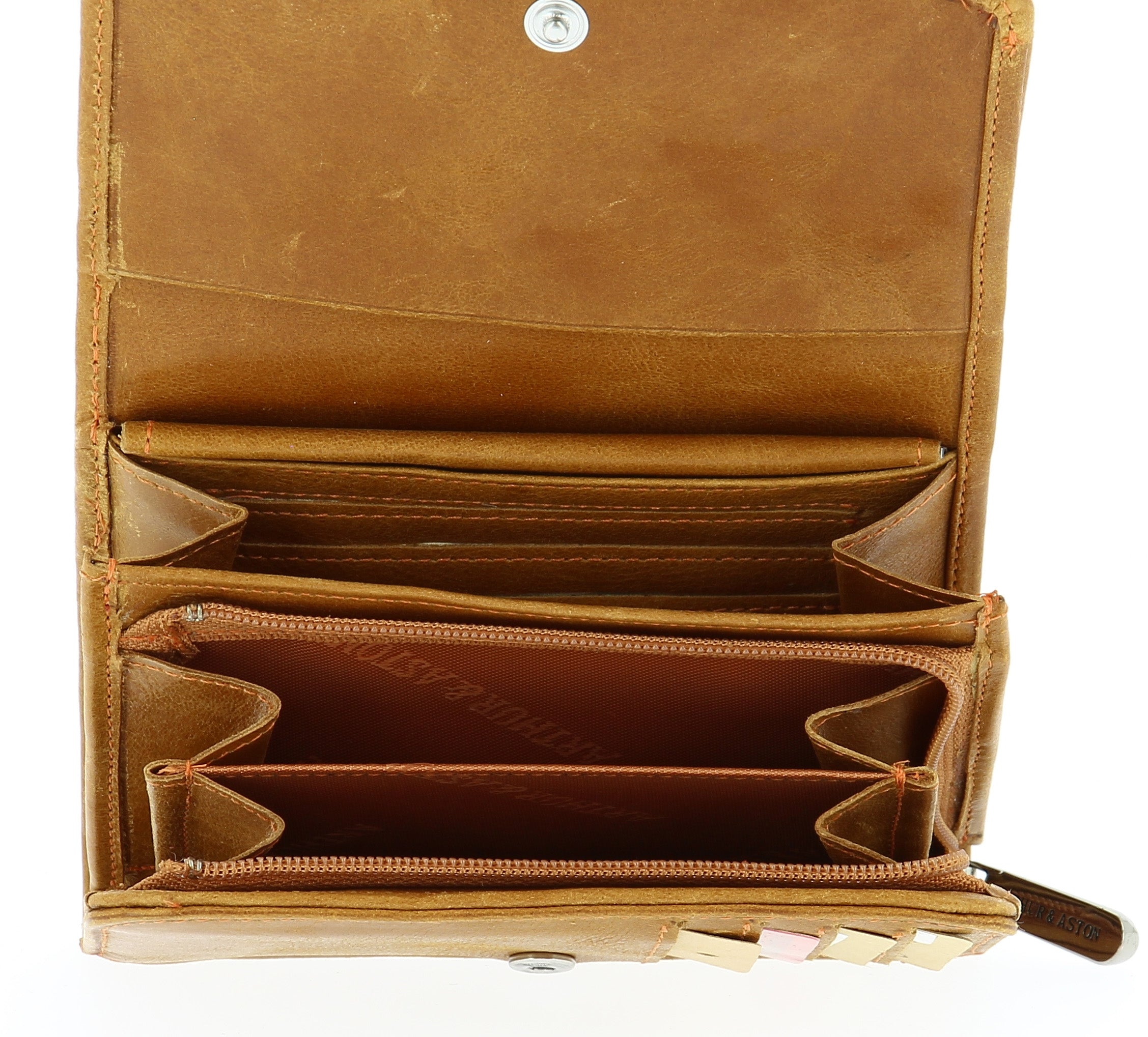 Oiled cowhide leather wallet Pink