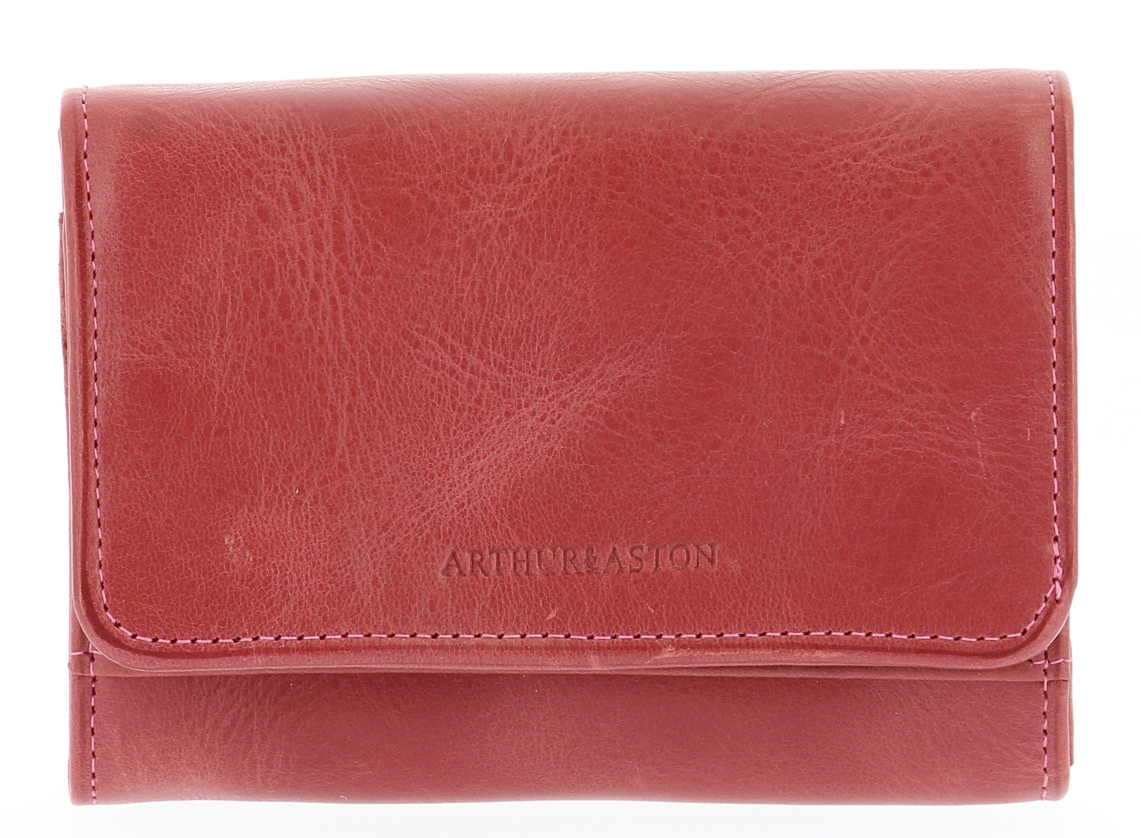 Oiled cowhide leather wallet Pink