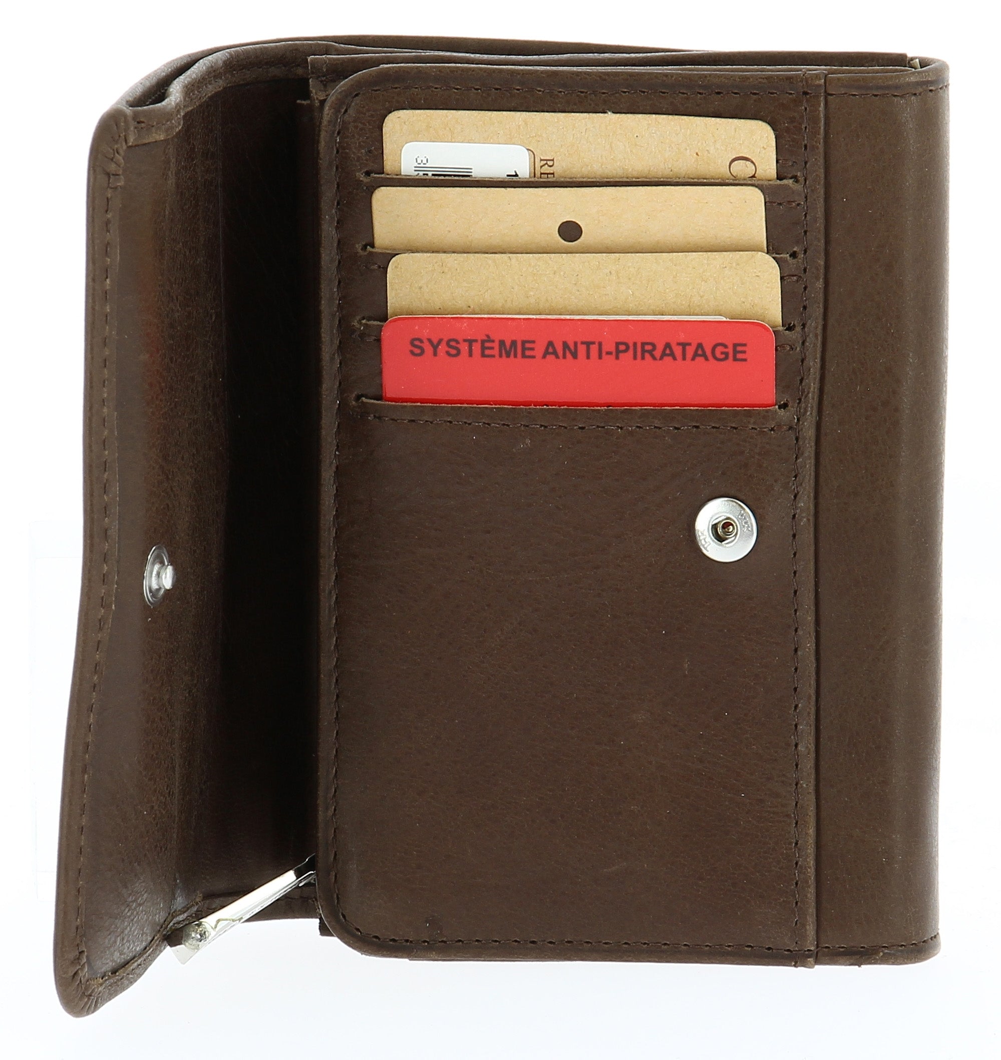 Oiled cowhide leather wallet Pink