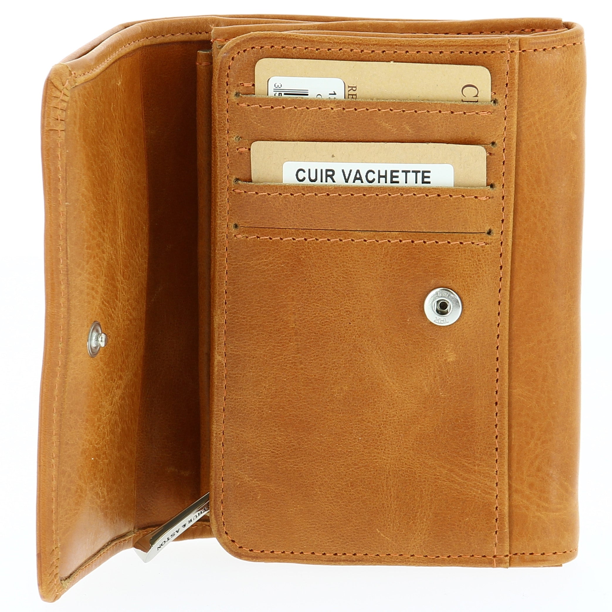 Oiled cowhide leather wallet Pink