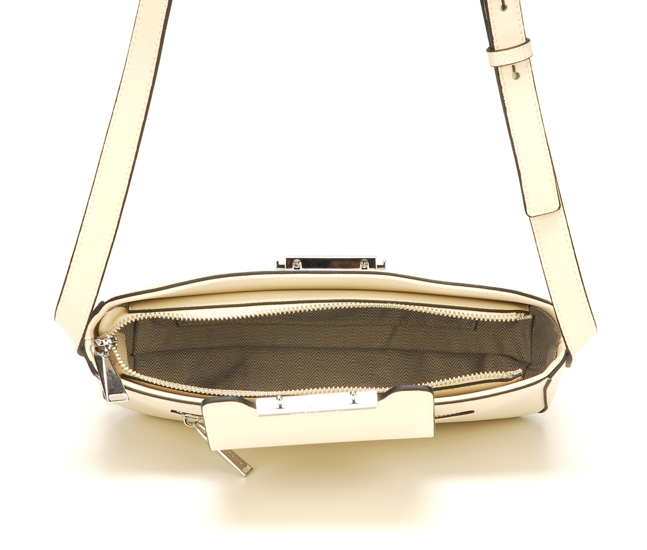 Pochette bandoulière croûte de cuir Elizabeth