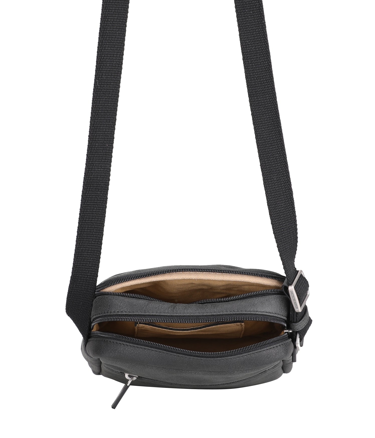 Cristiano destroyed leather crossbody bag