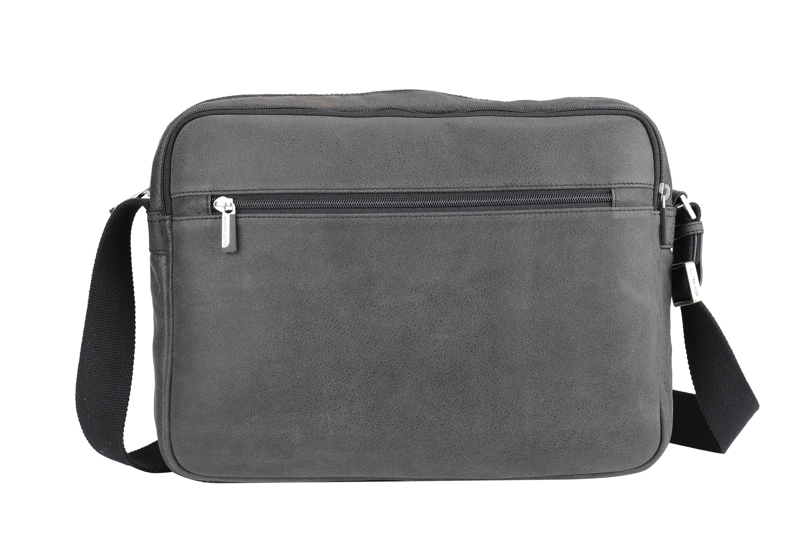 Cristiano destroyed leather messenger bag