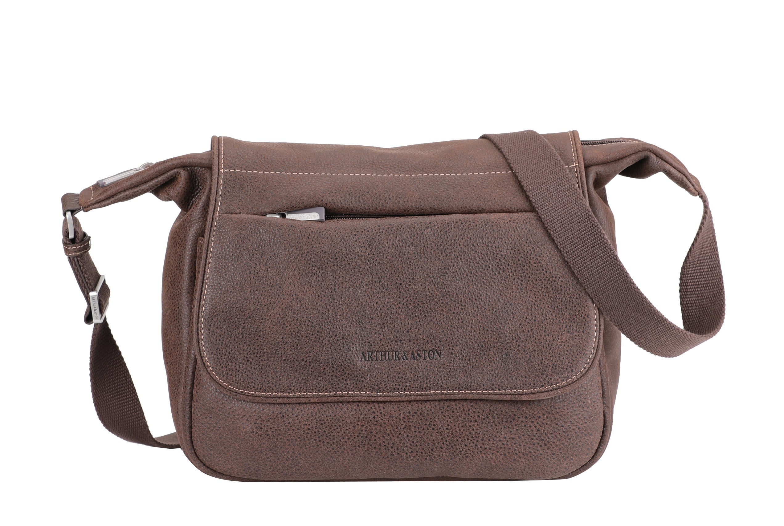 Cristiano destroyed leather flap crossbody bag