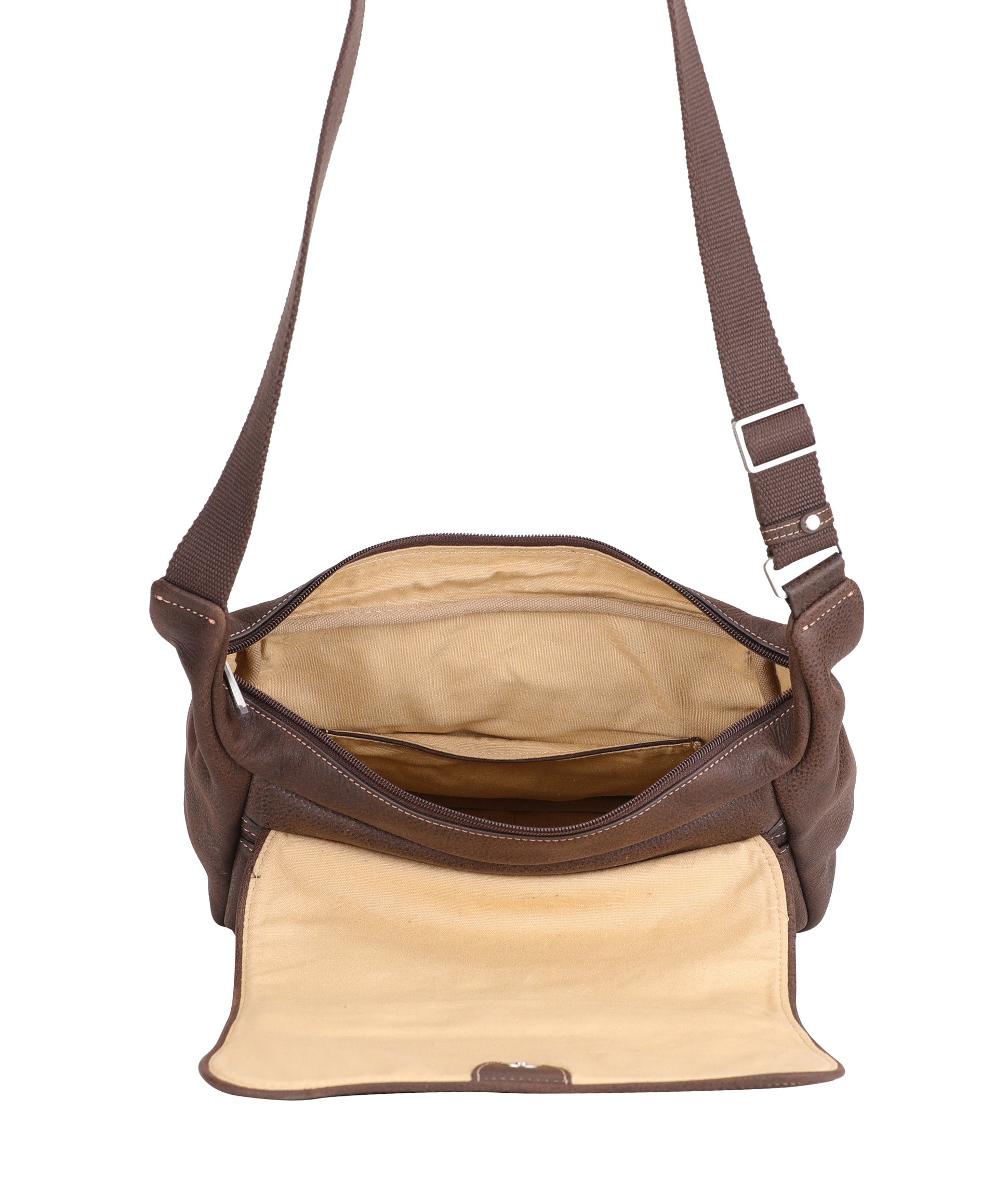 Cristiano destroyed leather flap crossbody bag