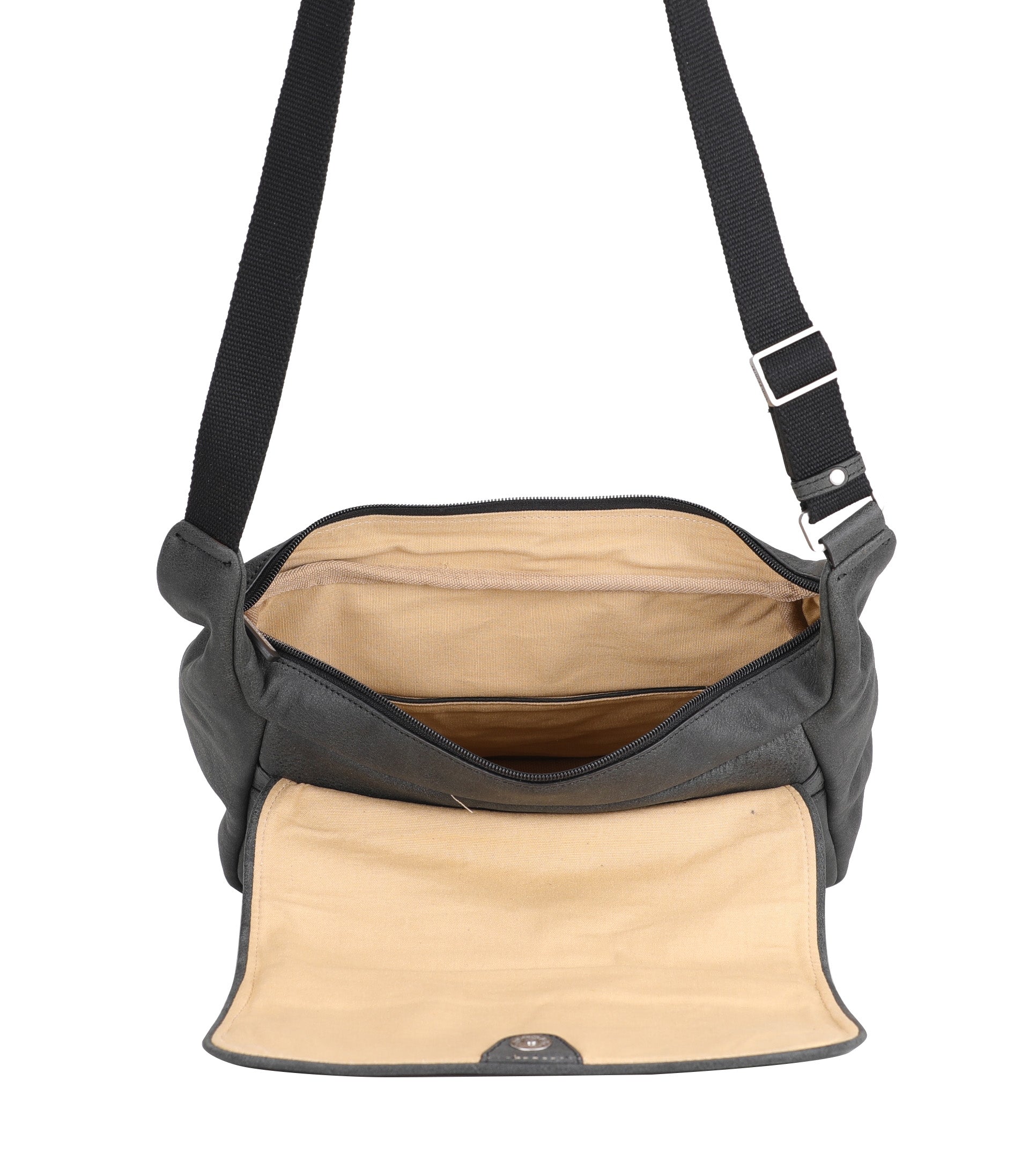 Cristiano destroyed leather flap crossbody bag