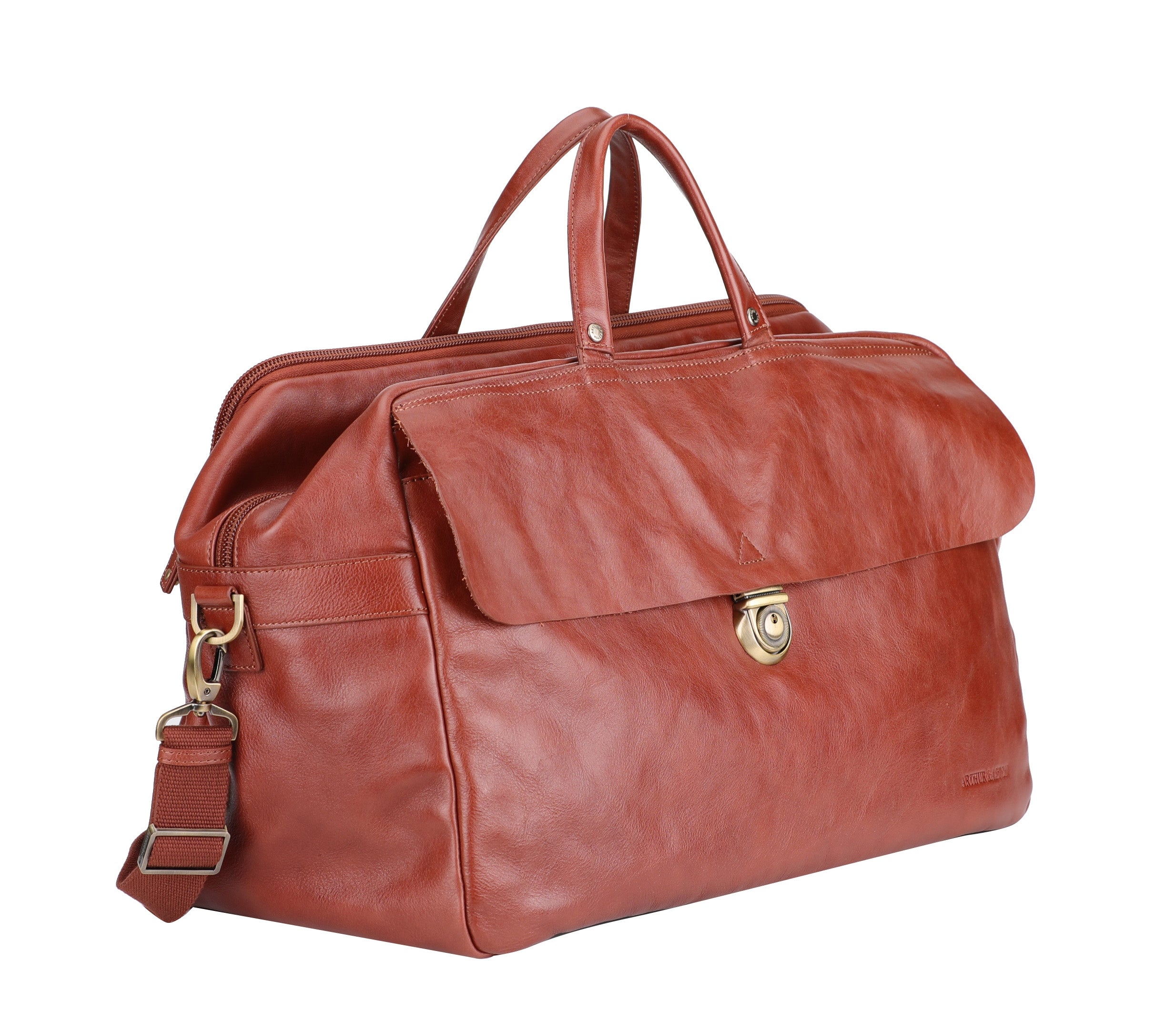 Sergio travel bag in vegetable cowhide leather