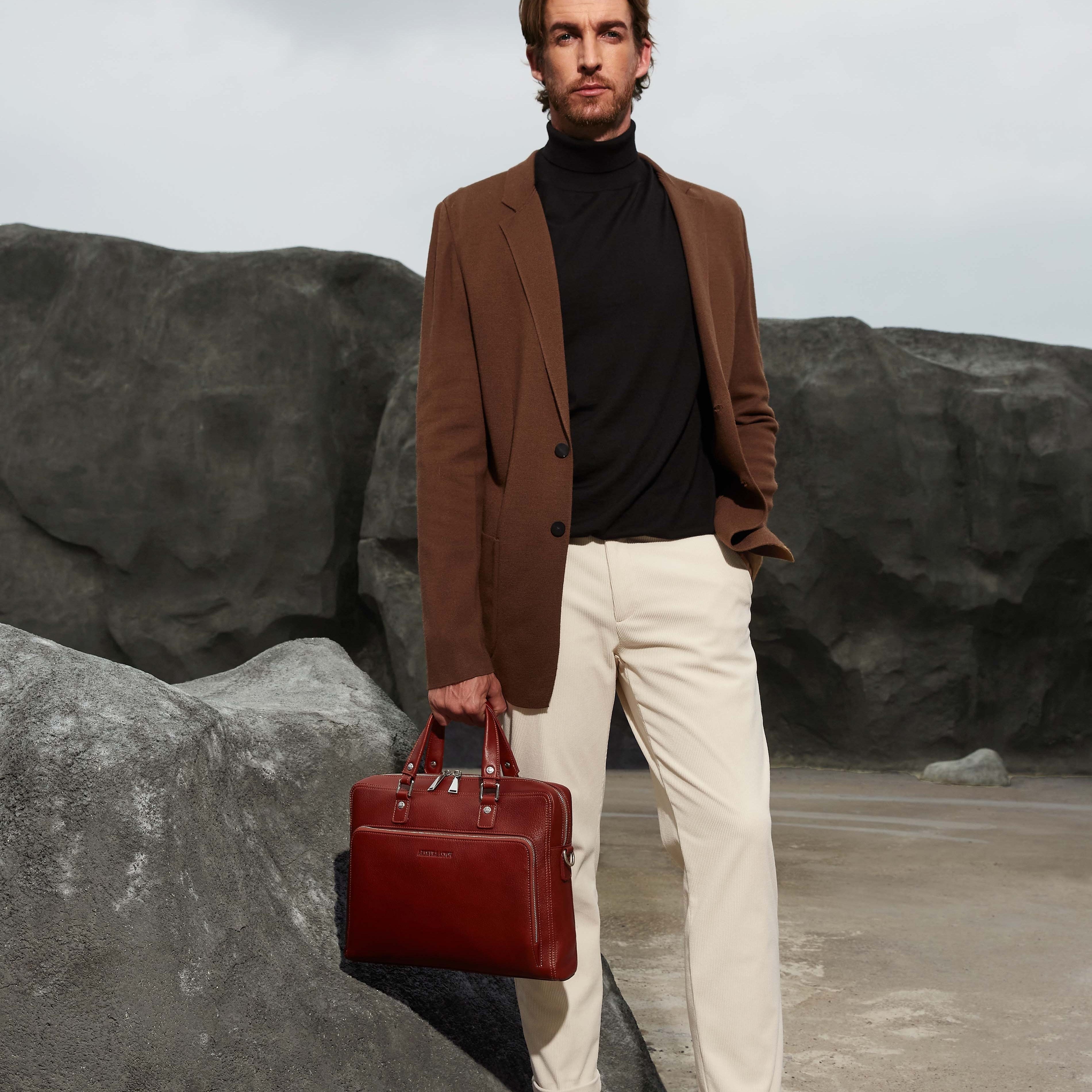 Alfie leather briefcase