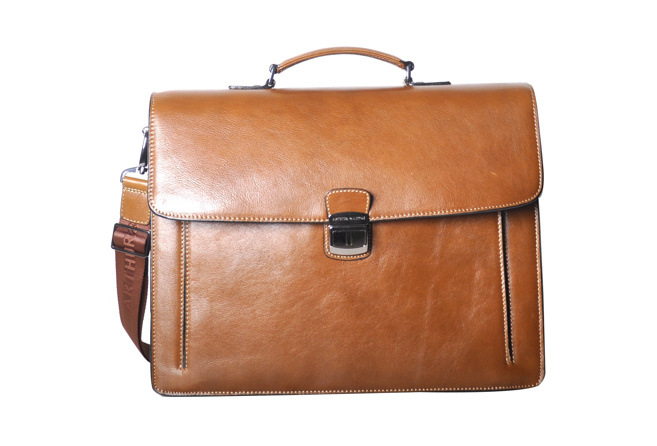 Georges cowhide leather 2-gusset briefcase