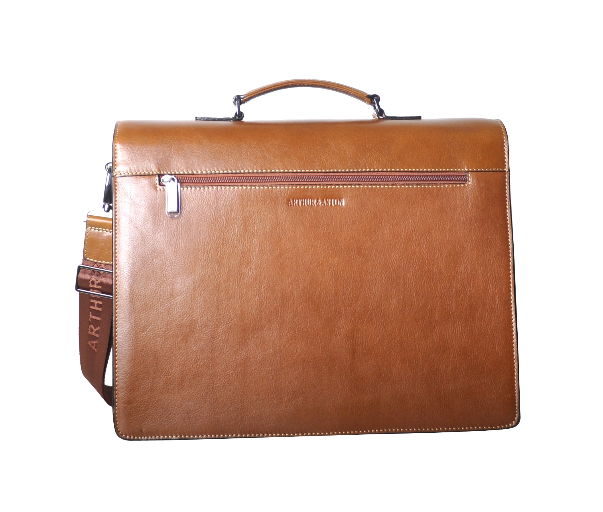 Georges cowhide leather 2-gusset briefcase