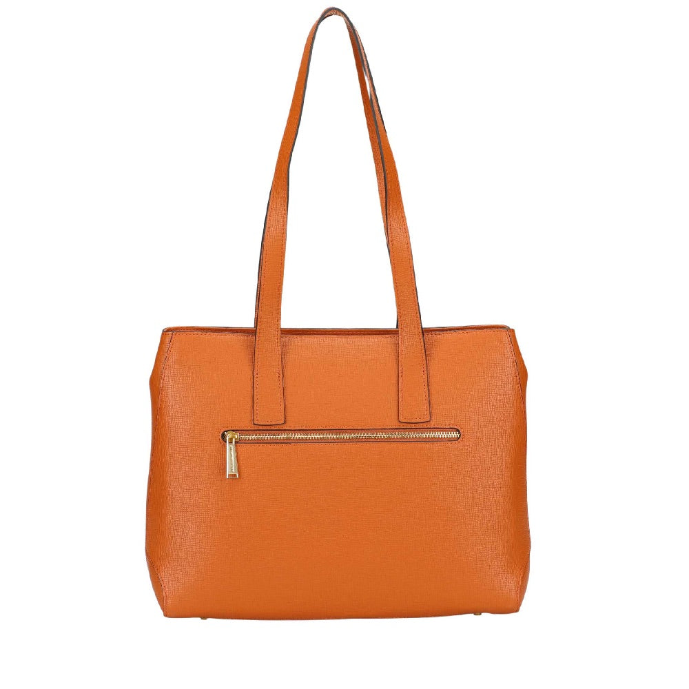 Amber leather shopping bag