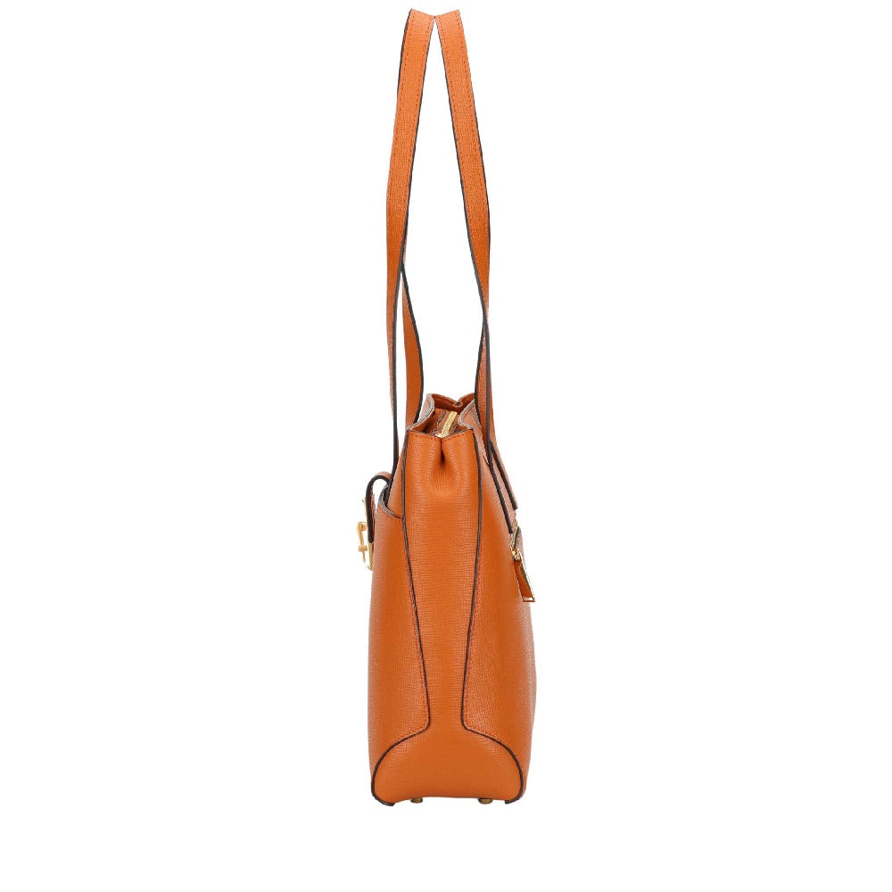 Amber leather shopping bag