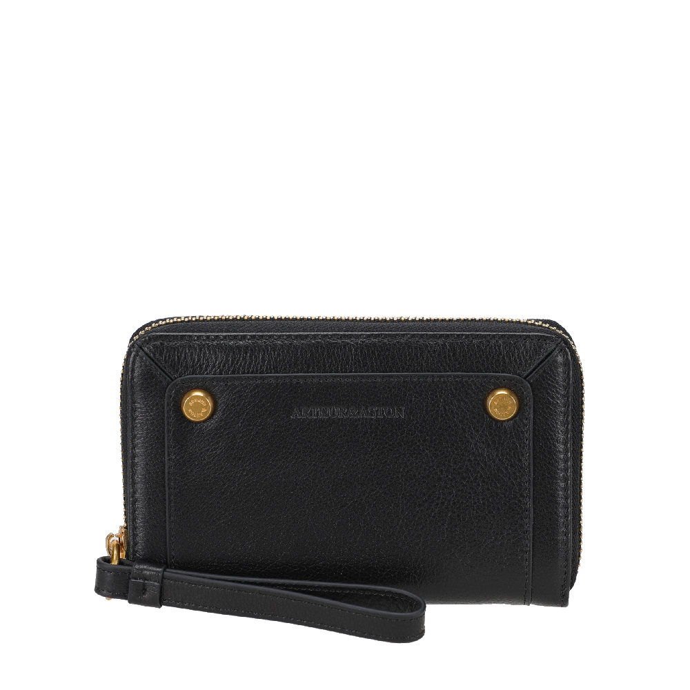 Portefeuille zippé cuir Aria