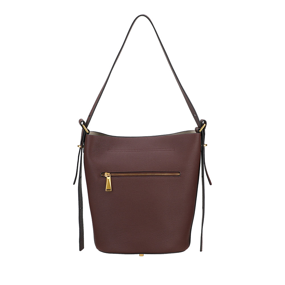 Nora Leather Bucket Shoulder Bag