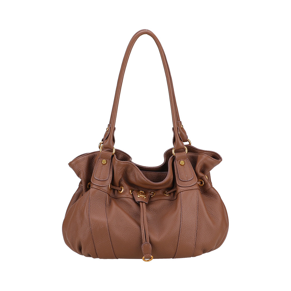 L Camille leather shoulder bag