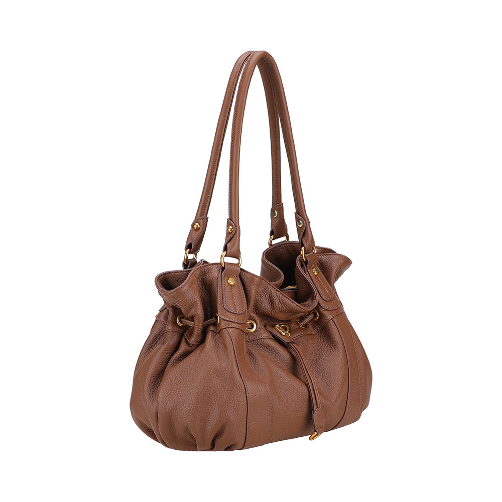 L Camille leather shoulder bag