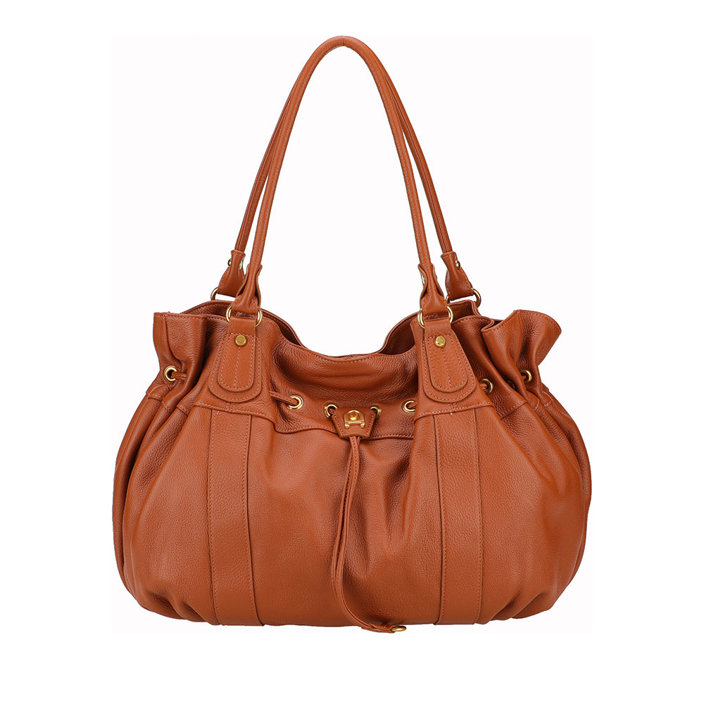 Camille XL leather shoulder bag