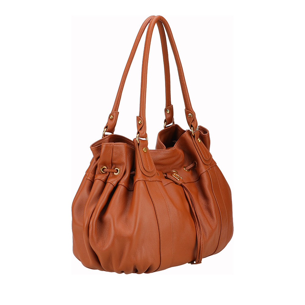 Camille XL leather shoulder bag
