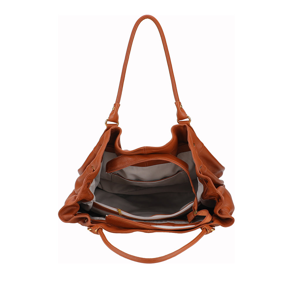Camille XL leather shoulder bag
