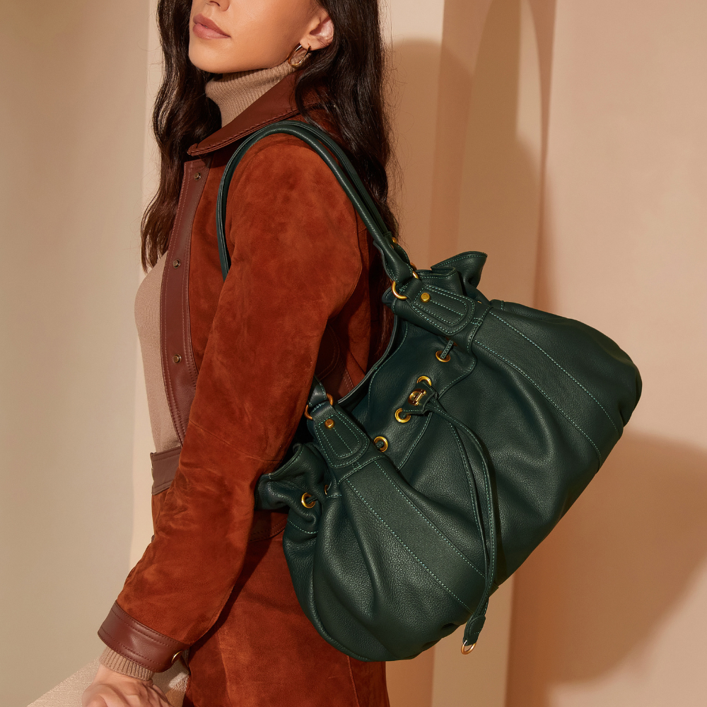 Camille XL leather shoulder bag