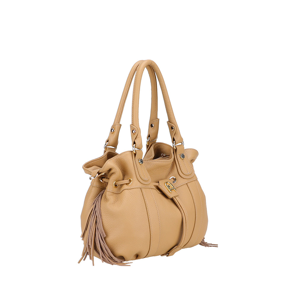 Sac épaule M Camille franges cuir