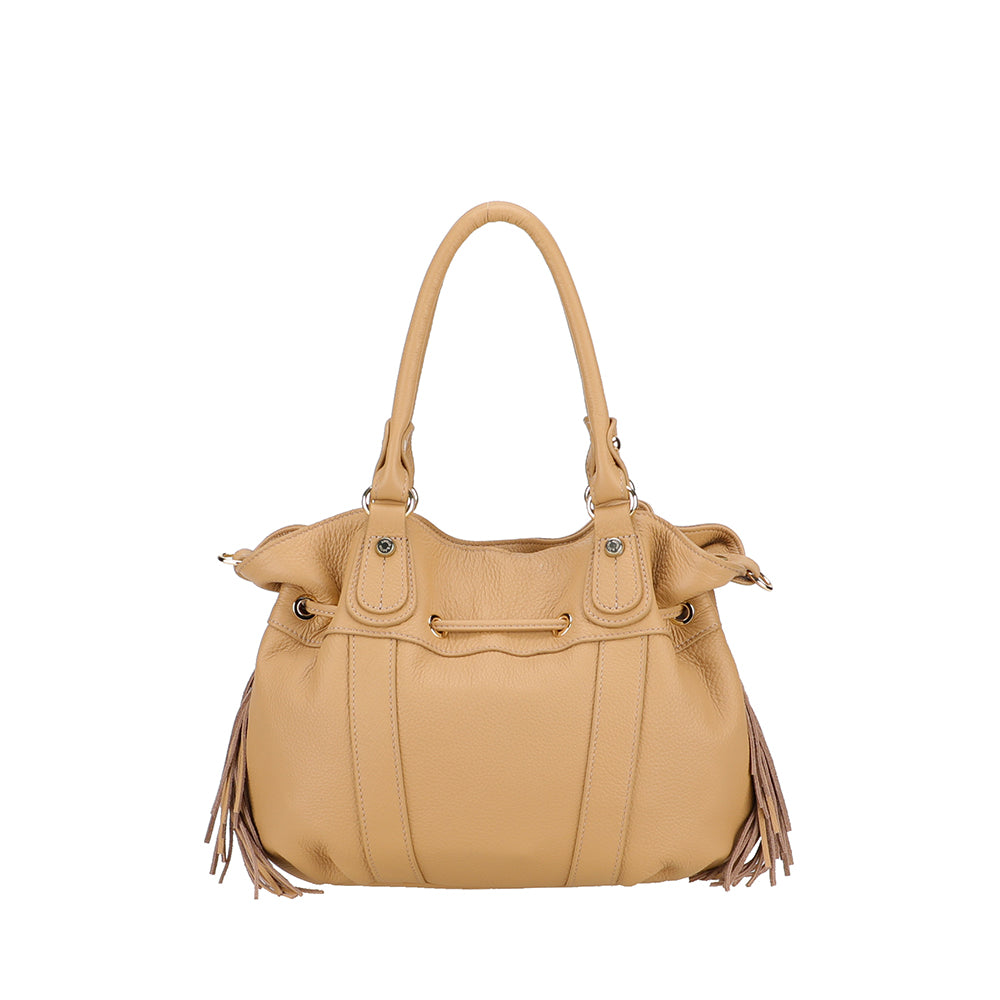 Sac épaule M Camille franges cuir