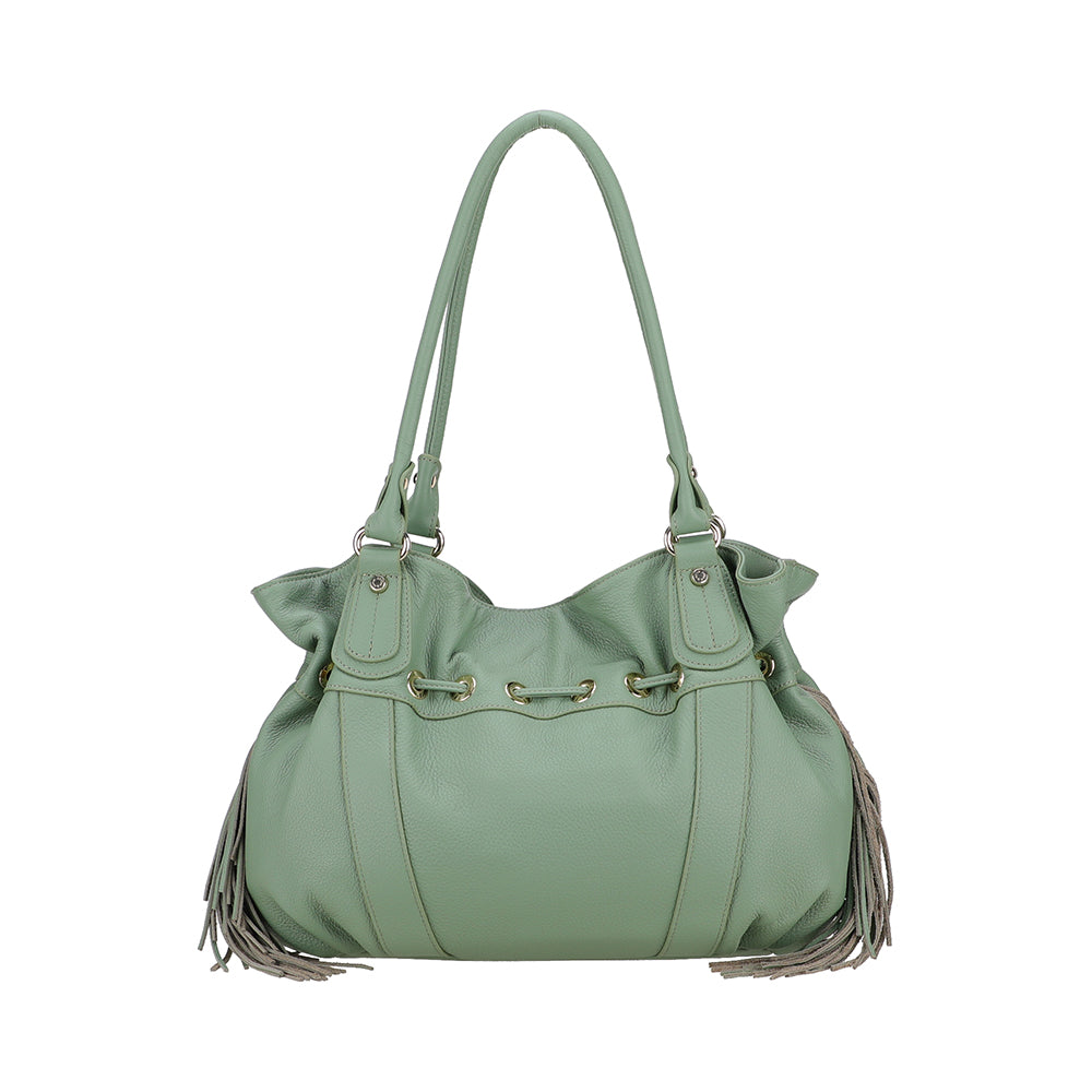 Sac épaule L Camille franges cuir