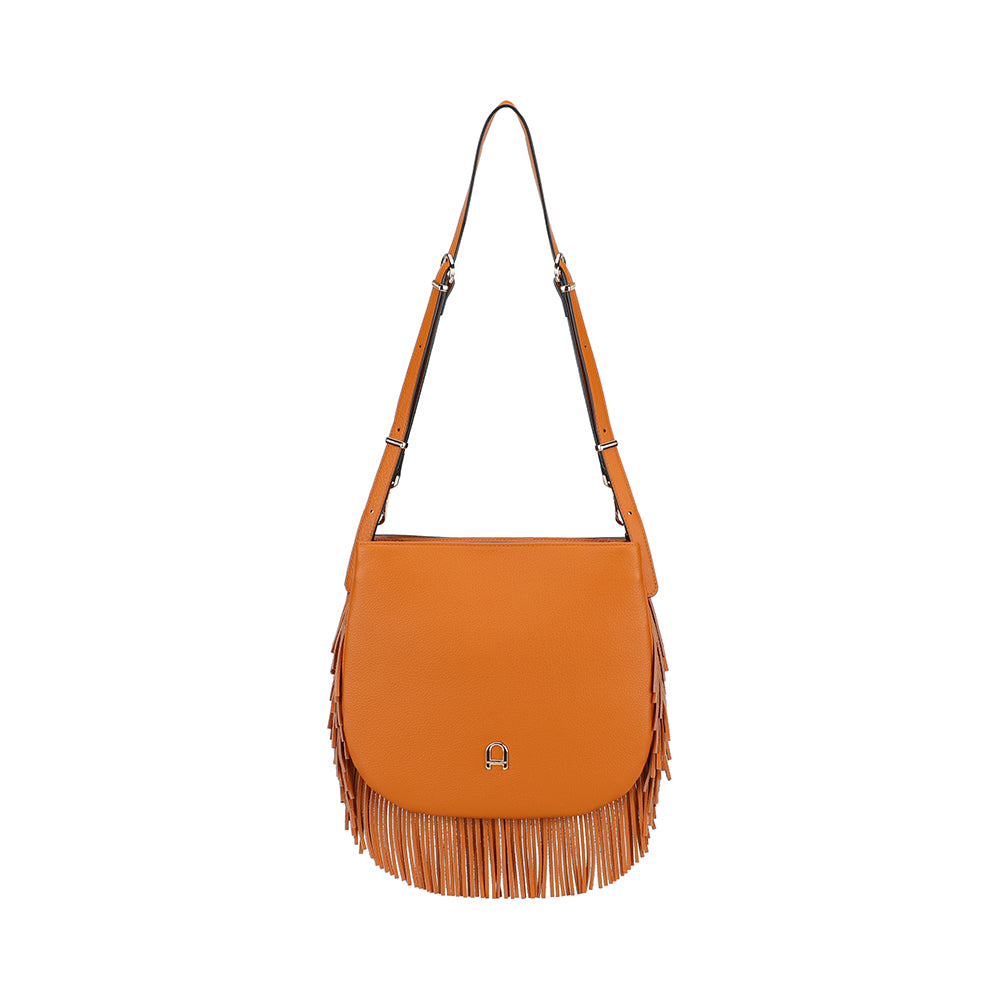 Sac épaule bandoulière Camille franges cuir