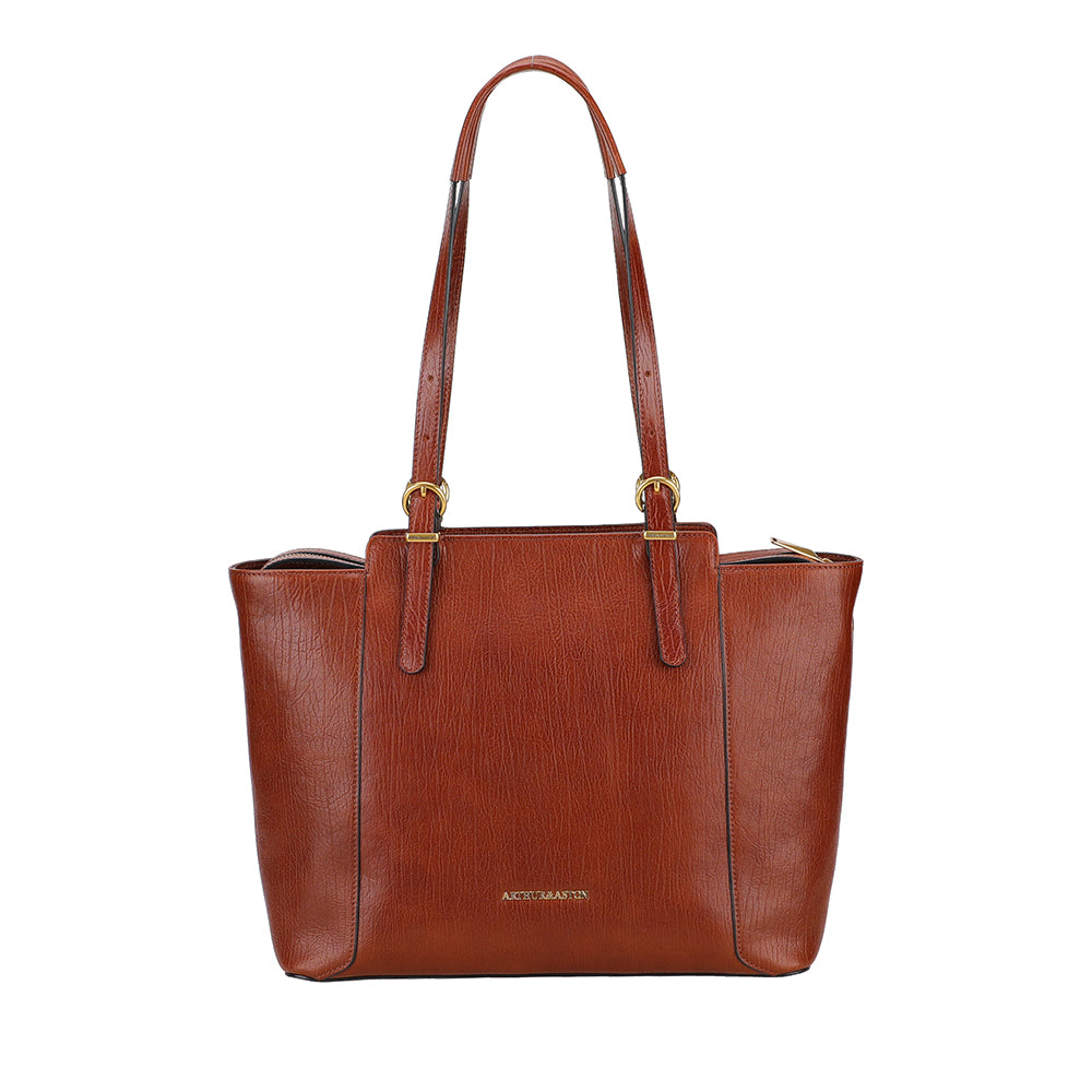 Paula leather trapezoid shoulder bag