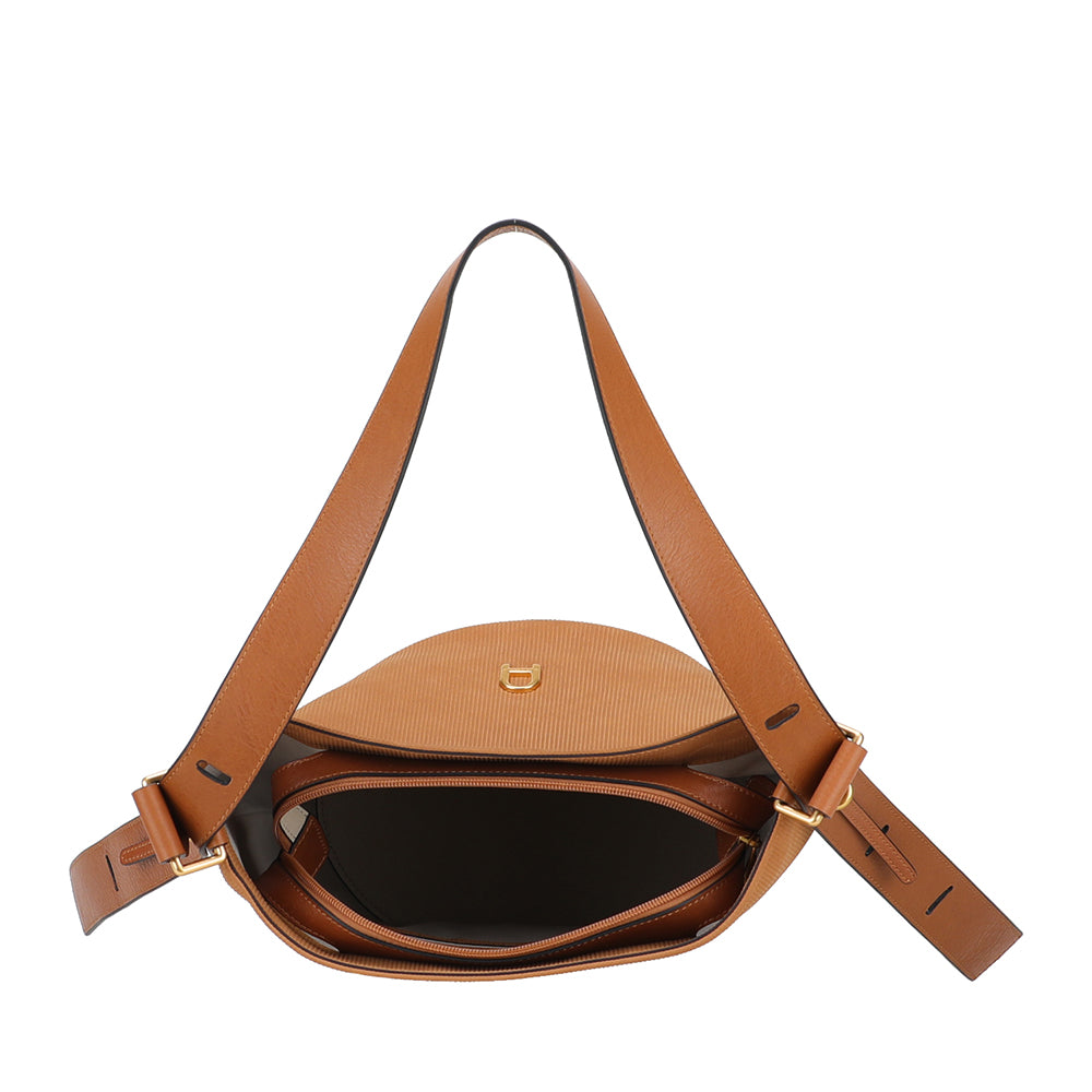 Sac épaule Adonira cuir côtelé