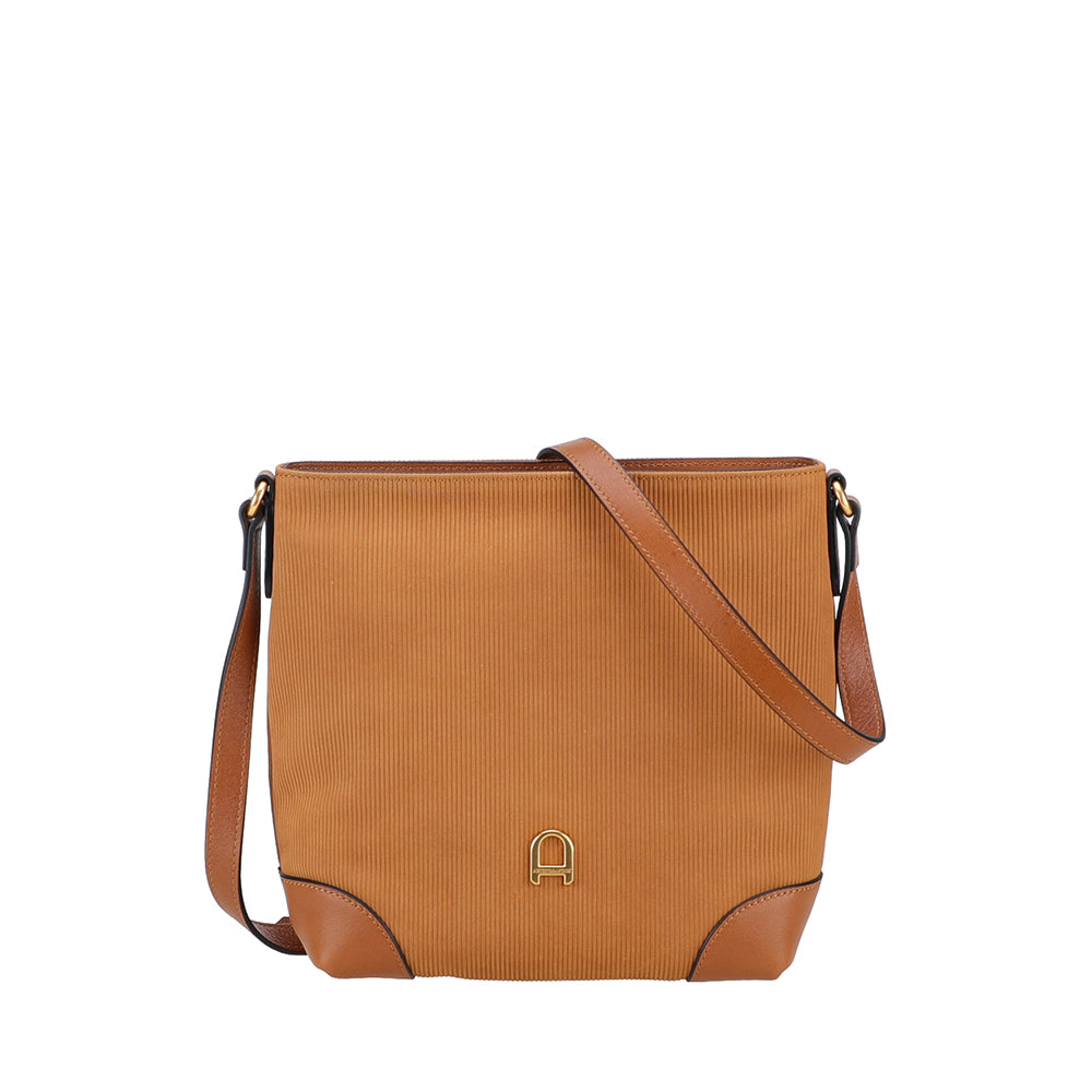 Adonira ribbed leather shoulder bag