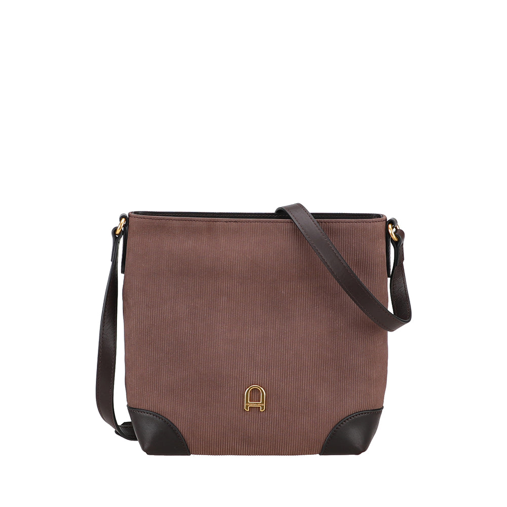 Adonira ribbed leather shoulder bag