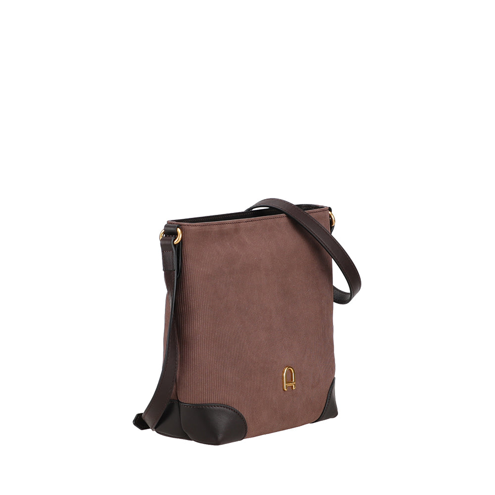 Adonira ribbed leather shoulder bag