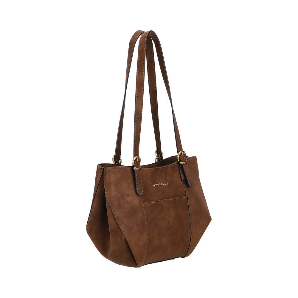 Madelena M tote bag in split leather