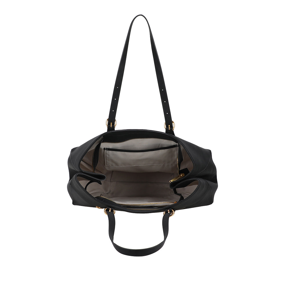 Sac cabas L croûte de cuir Madelena