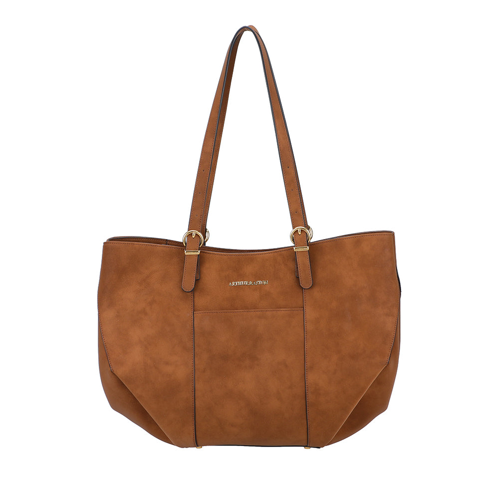 Sac cabas L croûte de cuir Madelena
