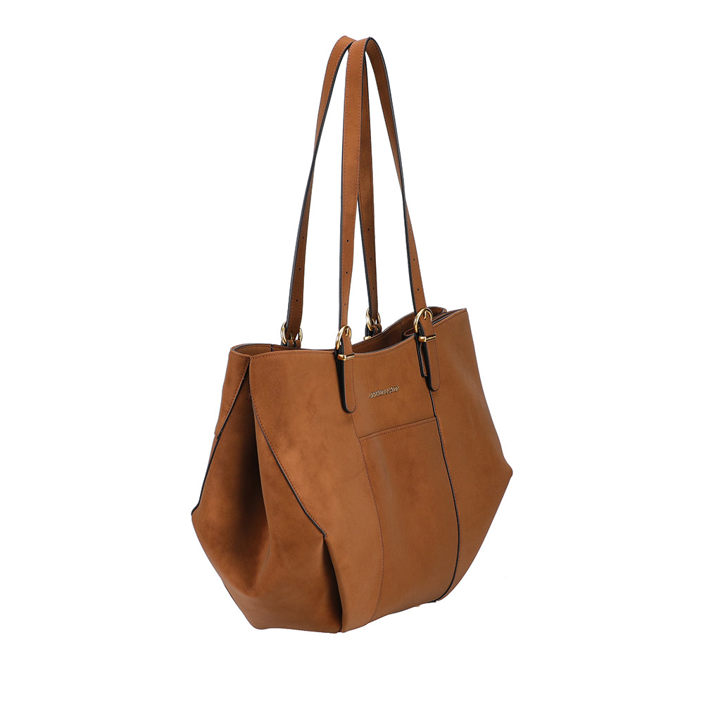 Sac cabas L croûte de cuir Madelena