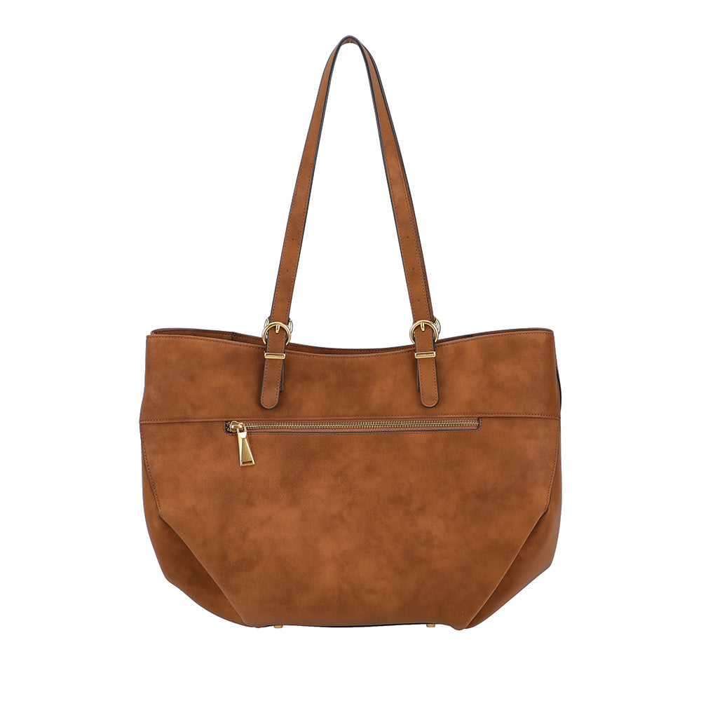 Sac cabas L croûte de cuir Madelena