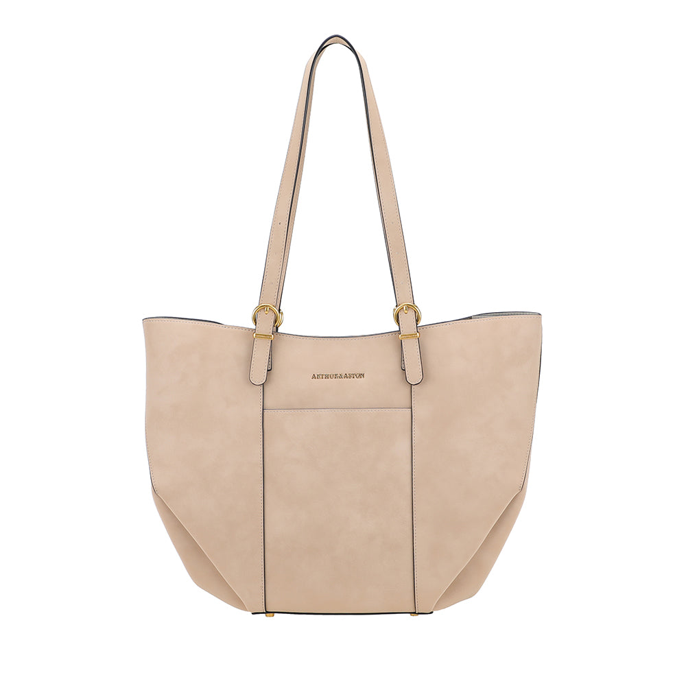 Madalena tote bag, size L, in split leather – Spacious and elegant