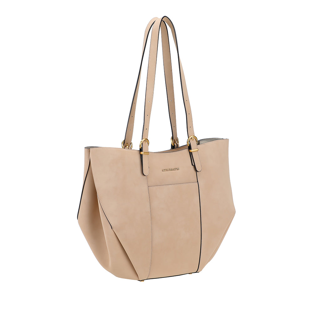 Sac cabas L croûte de cuir Madelena