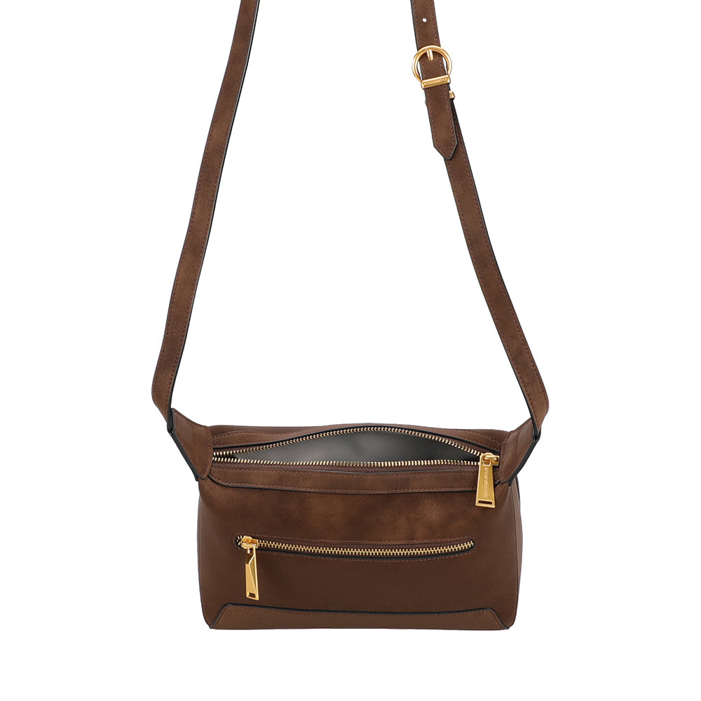 Sac bandoulière croûte de cuir Madelena