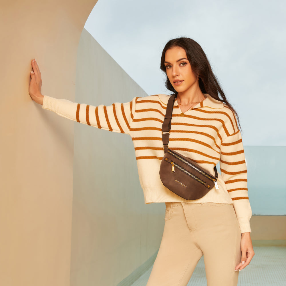 Madelena split leather fanny pack