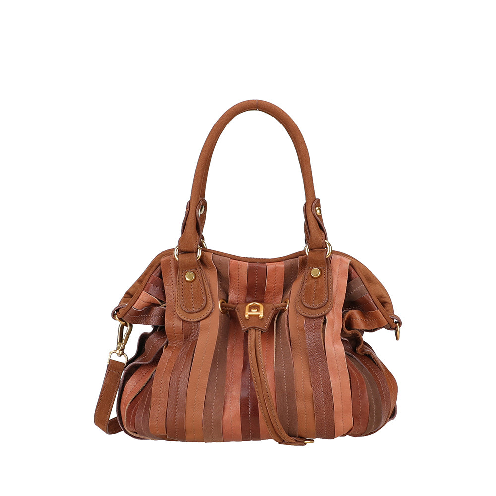 Sac à main bourse cuir patchwork