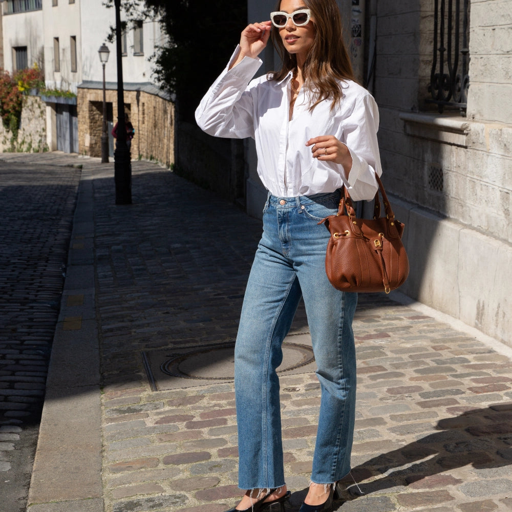 M Camille leather shoulder bag