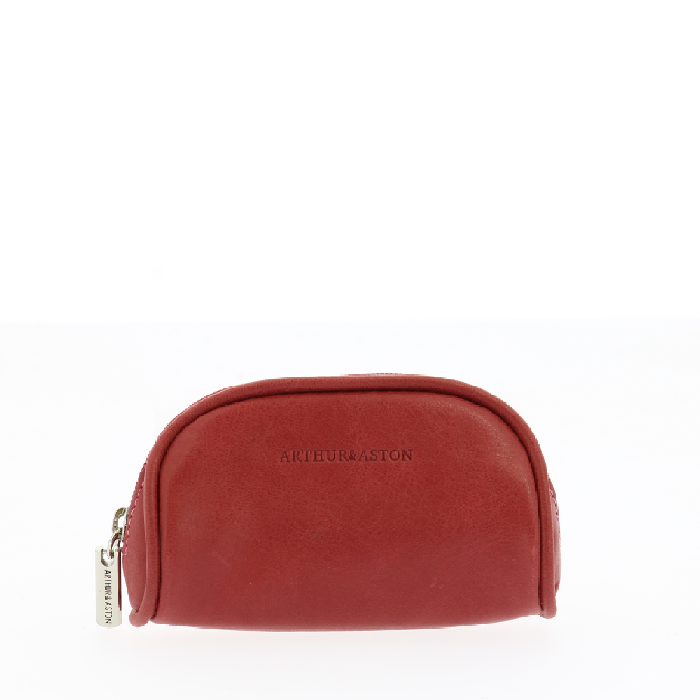 Porte-monnaie demi-lune en cuir huilé Rose