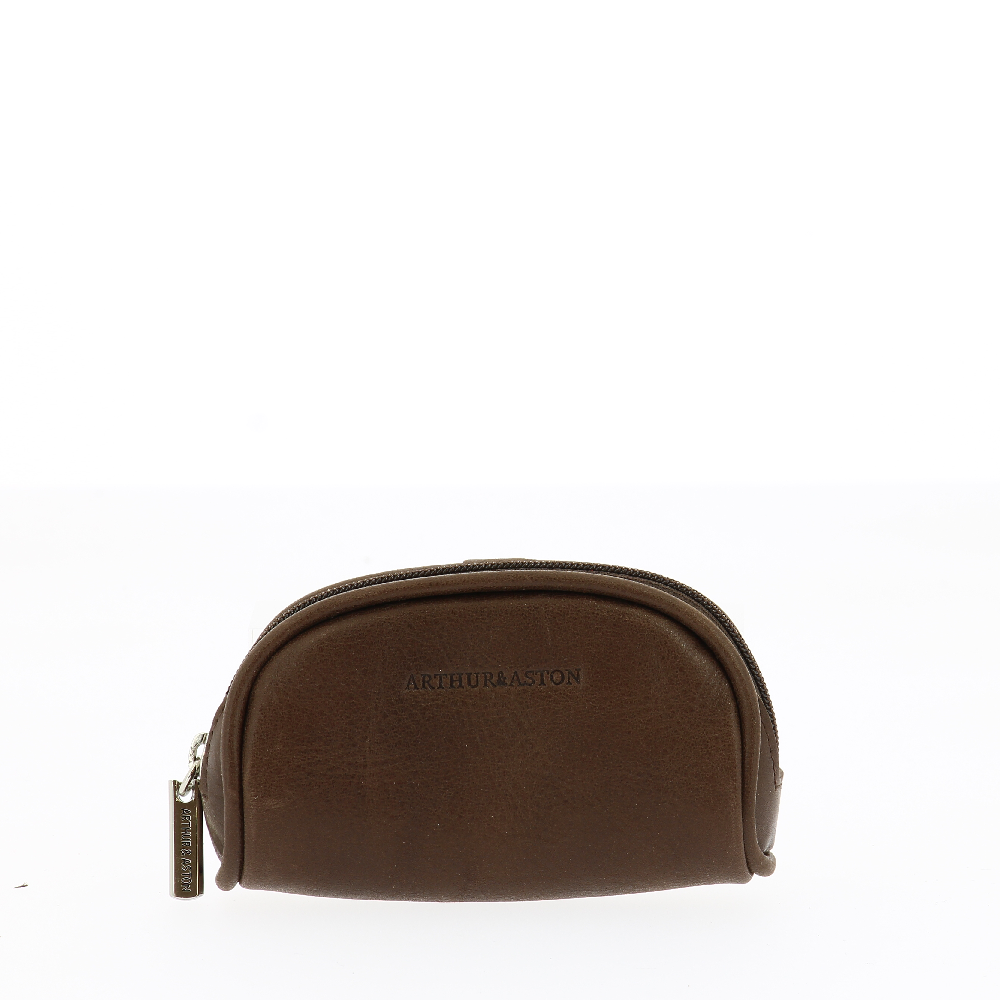 Porte-monnaie demi-lune en cuir huilé Rose